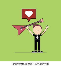 Nice guitarist Illustration. modern simple vector icon, flat graphic symbol in trendy flat design style. wallpaper. lockscreen. pattern. frame, background, backdrop, sign, logo.