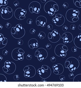 Nice Halloween seamless pattern with human skulls. Nice hand-drawn illustration
