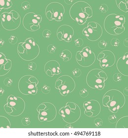 Nice Halloween seamless pattern with human skulls. Nice hand-drawn illustration