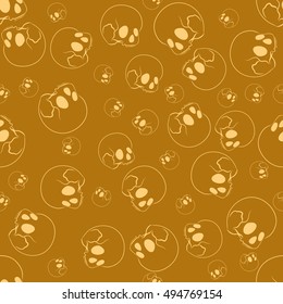 Nice Halloween seamless pattern with human skulls. Nice hand-drawn illustration