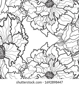 fondo del patrón de flores rosas dibujado a mano. estilo floral vintage. florines de doodle creativos y hojas 