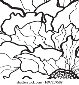 nice hand drawn rose flowers pattern background. creative doodle florals and leaves for card, posters, investors, flyers