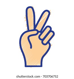 nice hand with peace and love symbol