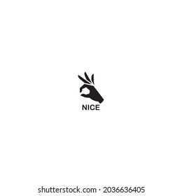 nice hand symbol simple logo vector