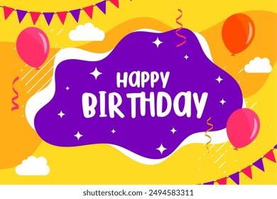 nice happy birthday party invitation card surprise kids vector