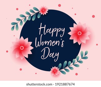 nice happy women's day flower greeting design