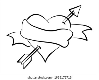 Nice heart with an arrow cross