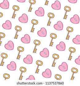 nice heart padlock and key background