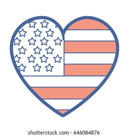 nice heart with usa flag inside