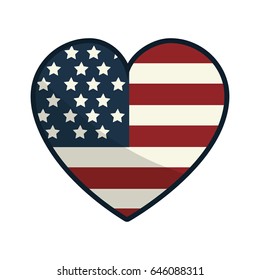 nice heart with usa flag inside