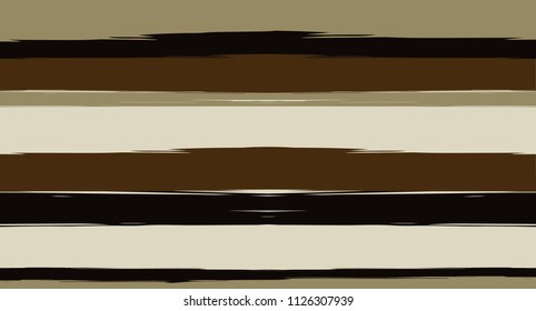 Nice Horizontal Watercolor Stripes Seamless Vector Autumn Pattern. Textured Hand Painted Graffiti Lines. Retro Vintage Modern Seamless Sailor Stripes. Hipster Grunge Clothing Paintbrush Background