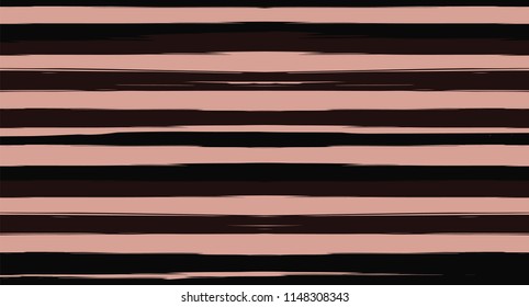 Nice Horizontal Watercolor Stripes Seamless Vector Summer Pattern. Geometric Hand Painted Graffiti Lines. Retro Vintage Simple Seamless Sailor Stripes. Uneven Grunge Banner Paintbrush Background