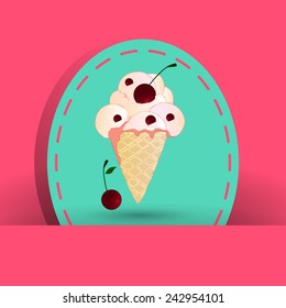 nice ?herry icecream on the pink background