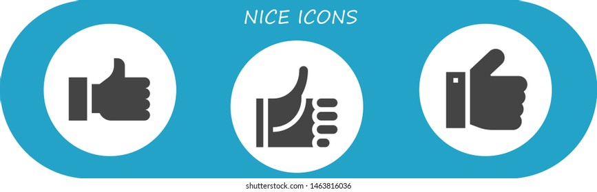nice icon set. 3 filled nice icons.  Collection Of - Thumb up, Thumbs up