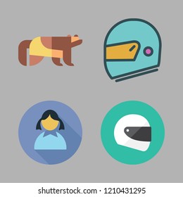 nice icon set. vector set about wolverine, girl and helmet icons set.