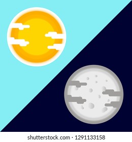 Nice Icon sun / moon; day / night. vector art