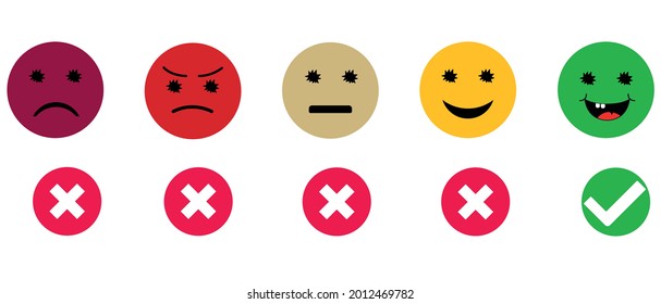 Nice idea. Customer satisfaction concept. customer satisfaction feedback with emotions.
World mental health day. Evaluation and rating concept. High feedback score. Mental health assessment.