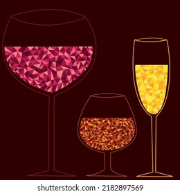 nice illustration with glasses of wine