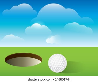 A nice illustration for a golf tournament invitation, poster, flyer, and more. Vector EPS 10. EPS file contains transparencies and mask. EPS is layered for easy addition and subtraction of elements.