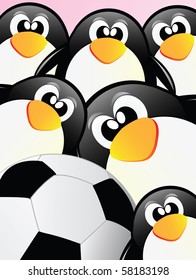 nice illustration of little sweet penguins