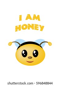 A nice illustration is a print for a children's t-shirt or other clothes. The bee in full face and the inscription "And the honey"