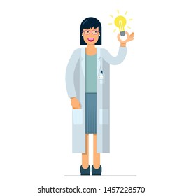 Nice Illustration Of Woman Inventor Scientist