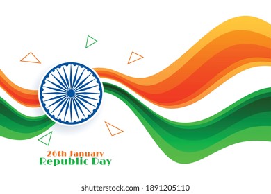 nice indian wavy flag for happy republic day