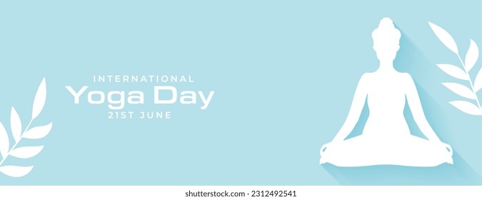 nice international yoga day banner for inner peace vector