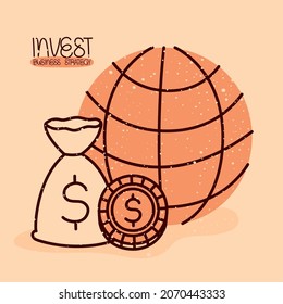 cartel de buena inversión con artículos