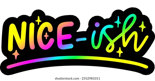 nice - ish nice merry christmas colorful bright rainbow graphic design