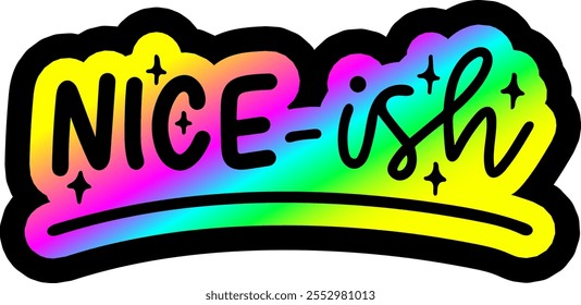 nice - ish nice merry christmas colorful bright rainbow graphic design