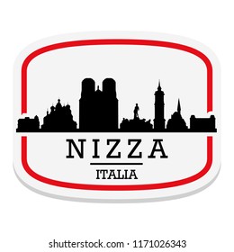 Nice Italy Label Stamp Icon Skyline City Design Tourism.