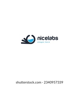 nice laboratory logo design on isolated background