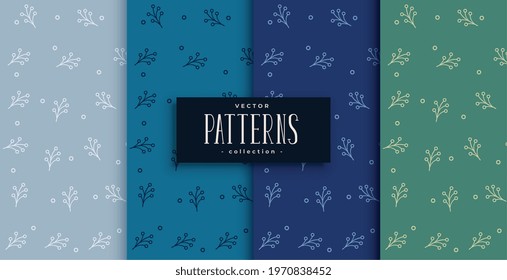 nice leaves pattern set in various nature colors