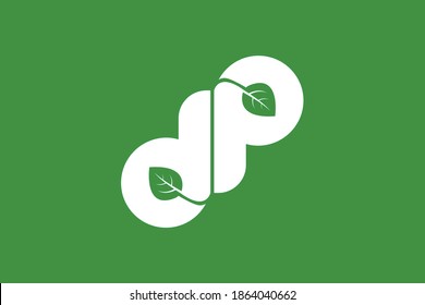 Schöner Buchstabe D und P Logo aus der Natur und Brief