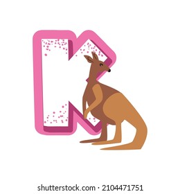 nice letter K with kangaroo