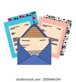 nice letters illustration and envelopes