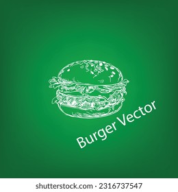 A nice Line art burger vector illustration.