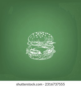 Eine schöne Line Art Burger Vektorgrafik.