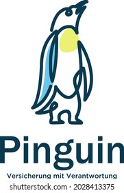 nice line art penguin logo