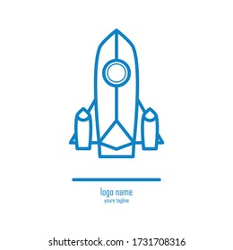 nice line rocket logo design for technology companies