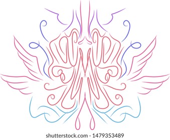 Nice line style background with 4 wings