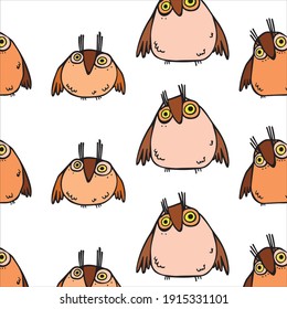 
Nice little family of owls. Owls graphics. Pattern.