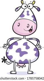 Nice little happy cute cartoon cow.