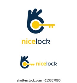 Nice Lock Logo Template Design