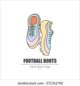 nice looking hand-drawn logo (icon, illustration)  football boots