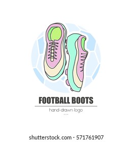 nice looking hand-drawn logo (icon, illustration)  football boots