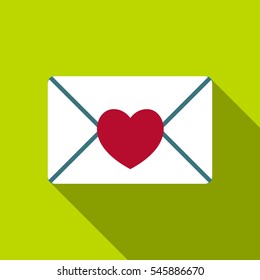 Nice love letter icon. Flat illustration of nice love letter vector icon for web