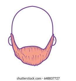 nice man face with beard and bald