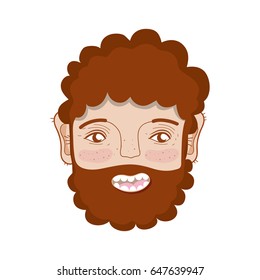nice man face with beard and hairstyle